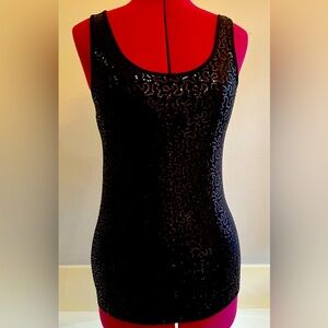 Old Navy Black Sequinned Tank Top